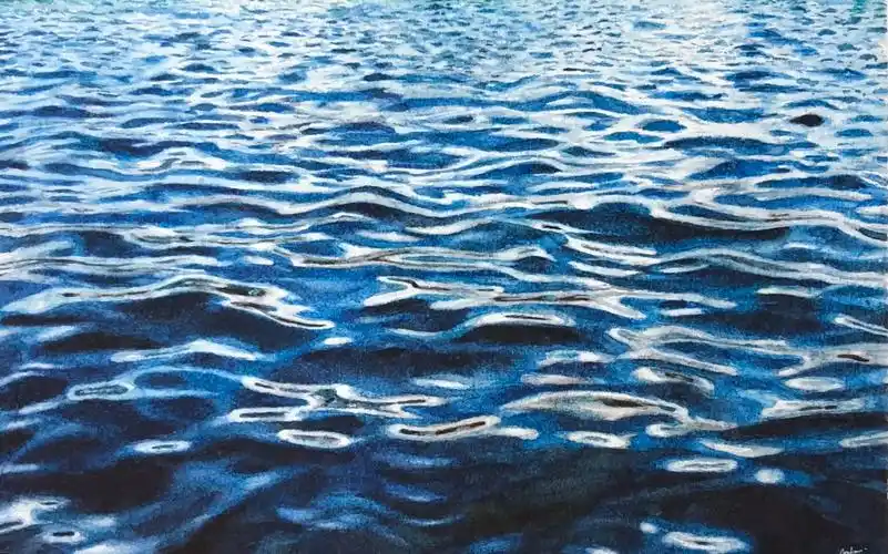 水彩画大海水面波纹绘制方法