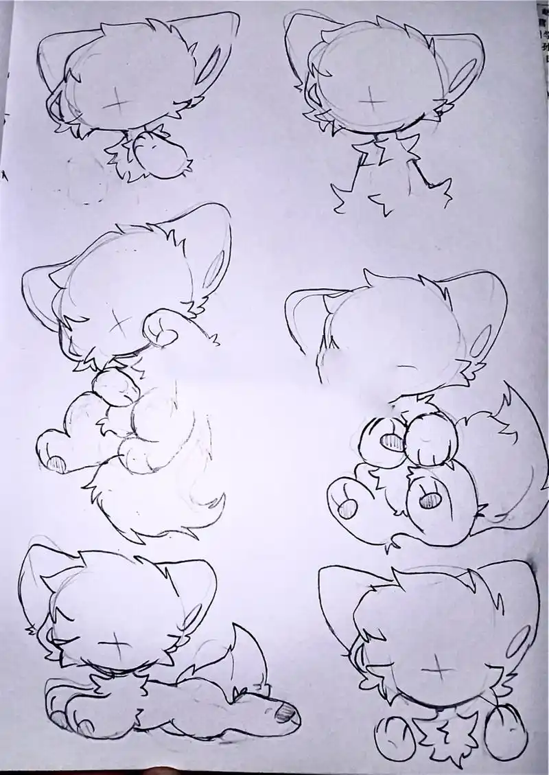 兽设动作素材 可以临摹,不能描图! 可以点个小关注嘛