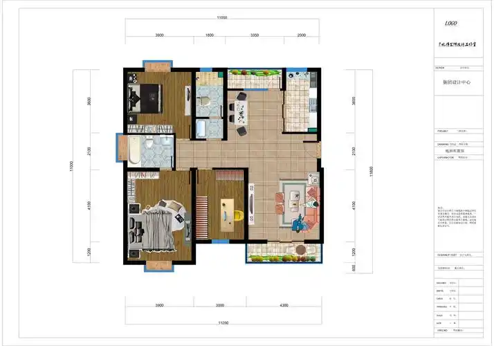 室内设计彩色平面图