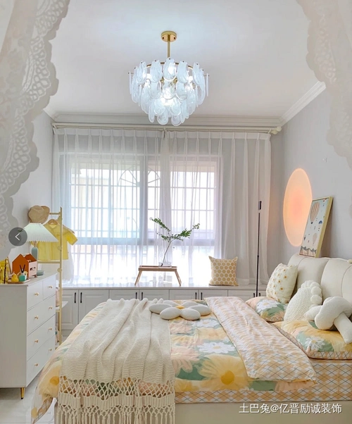 105㎡久看不腻夏日小清新的小家卧室窗帘现代简约卧室设计图片赏析