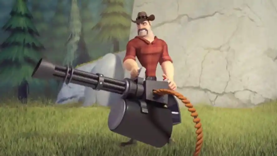 搞笑动画:大叔为了一只兔子,直接拿出加特林机枪出来干仗