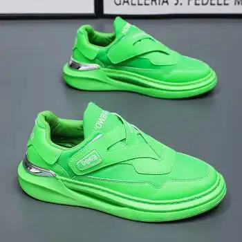 欧洲站原创潮牌男鞋夏季一脚蹬鞋子男士板鞋夏款透气绿色ins老爹潮鞋