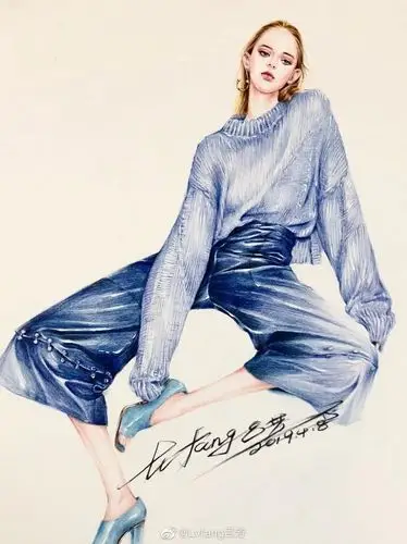 彩铅篇服装手绘效果图