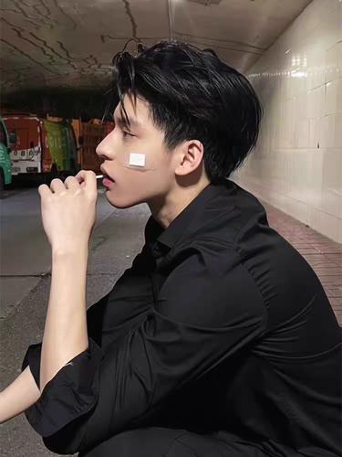 美式cleanfit黑衬衫男氛围感宽松长袖免烫无痕衬衣高冷禁欲系寸衫