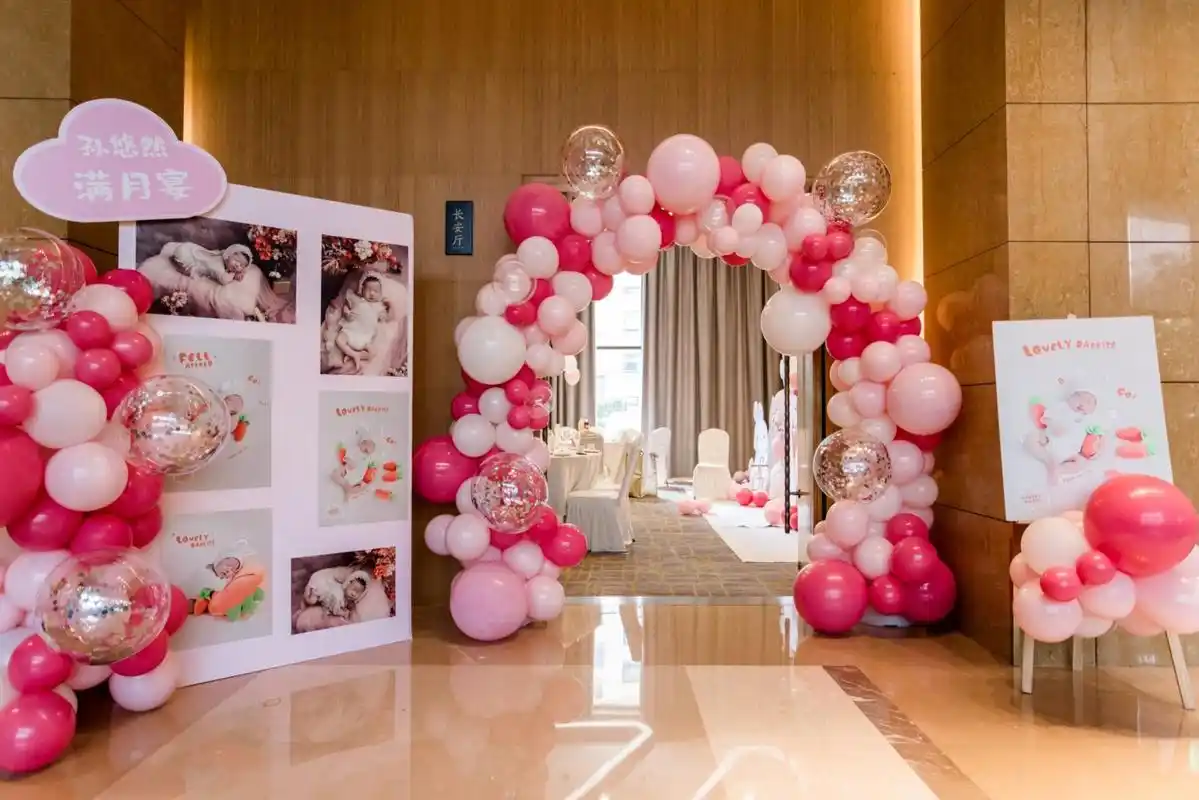 兔宝宝的满月宴布置来啦92 非常喜欢93现场比效果图还要好看