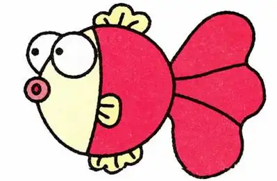 卡通的鱼简笔画带颜色教程简单好看图片简笔画鱼图片大全彩色简单又