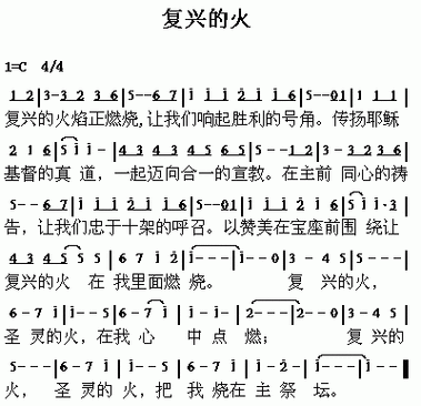 复兴的火吉他谱