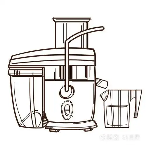 榨汁机.孤立在白色背景上的插图