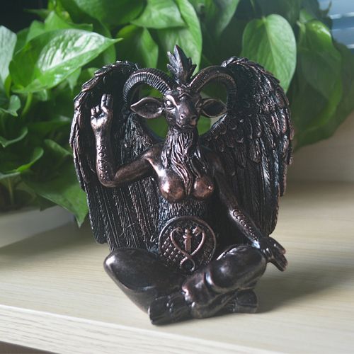 跨境新品安息日山羊头恶魔 巴佛灭巴风特撒旦baphomet雕塑摆件