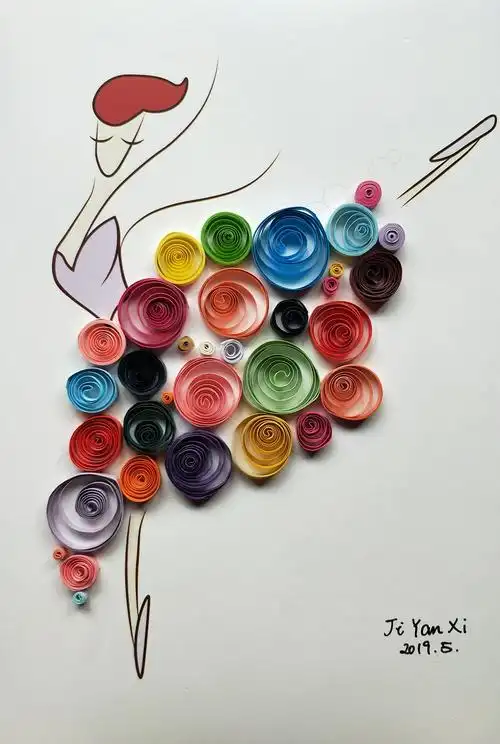 枣庄少儿美术立新校区高级班周末作品《衍纸艺术》