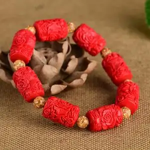 天然朱砂手链辟邪本命年六字真言手串招财转运手串男女情侣款简约