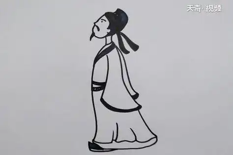 简笔画唐代诗人李白李白全身的画像简笔画李白凤求凰简笔画头像诗圣