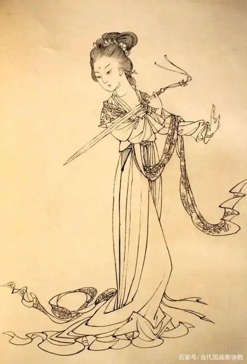 当代国画家徐鹤～中国画白描仕女图集锦