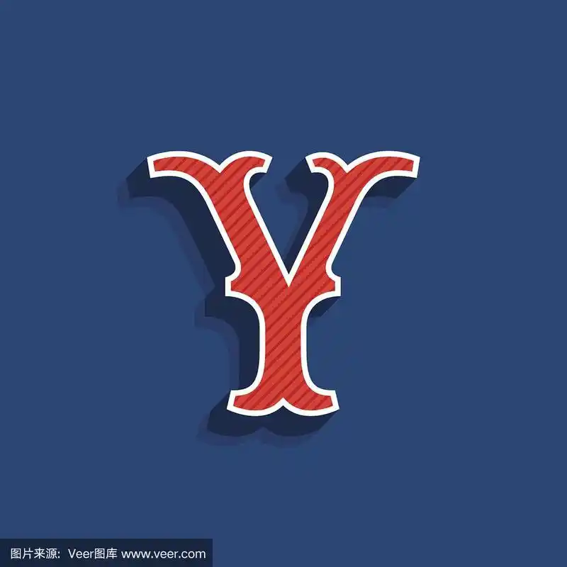 y字母图标在经典运动队风格的字体.