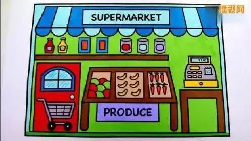 水果店柜台简笔画
