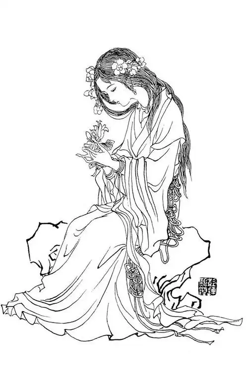 白描仕女图欣赏