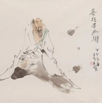 曹建涛四尺斗方《菩提本无树》 - 佛禅高士 - 99字画网