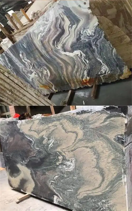 定制大理石餐桌天然石材洞石灰白色爵士白劳伦黑金山水绿餐桌