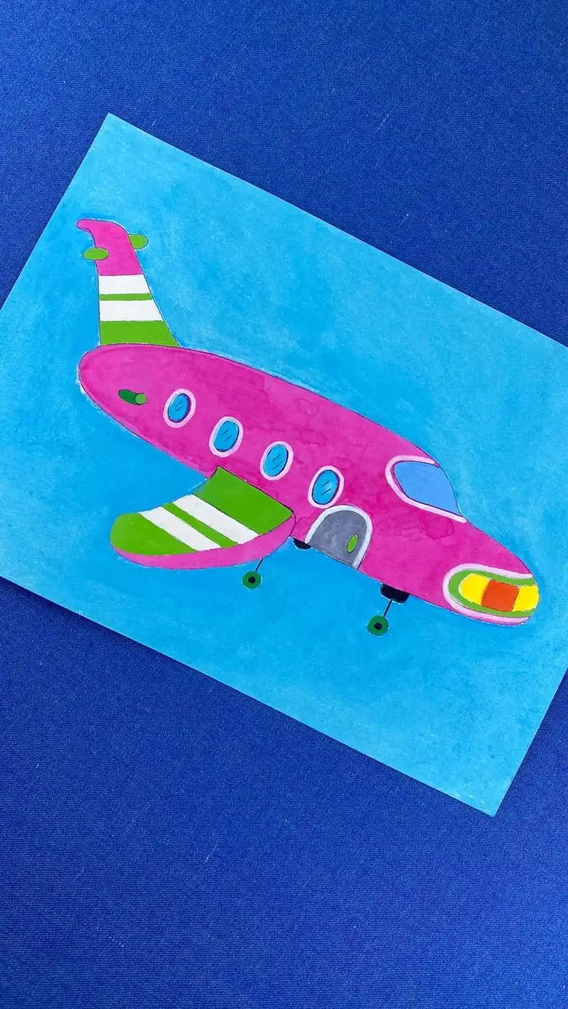 涂色大飞机这是我喜欢的色系你喜欢涂什么颜色呢