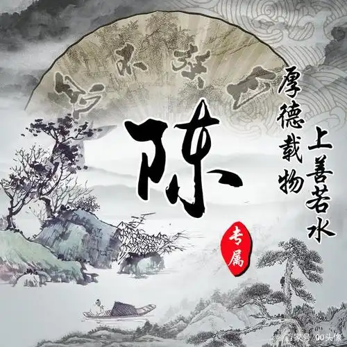 60张古风姓氏微信头像等你来换,自强不息,上善若水,厚德载物