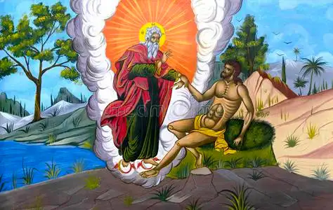 上帝创造亚当图片