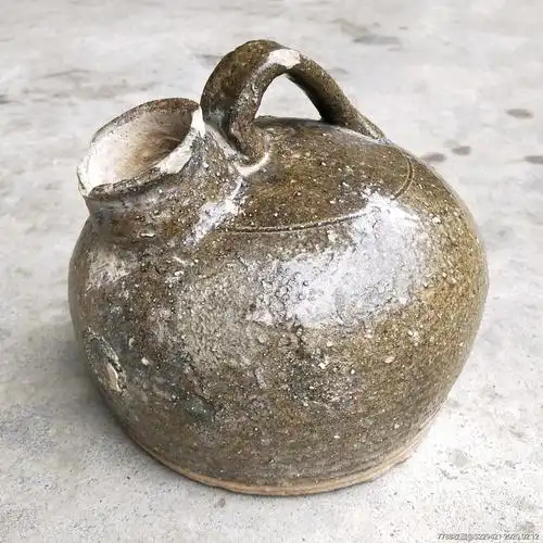 清代茄釉陶夜壶男用便器尿罐_白陶_图片收藏_回收价格_7788老酒收藏