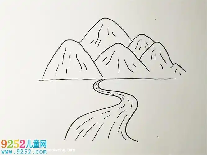 简单的线条画出漂亮的风景画简笔画快来试试吧山水风景简笔画带颜色