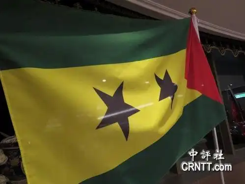 国瑞集团交谊厅内摆有圣多美普林西比国旗.(中评社 张嘉文摄)