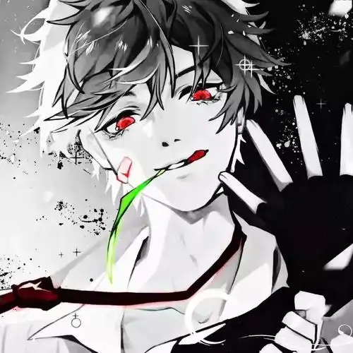 丧头像男女头像黑白红眼调色头