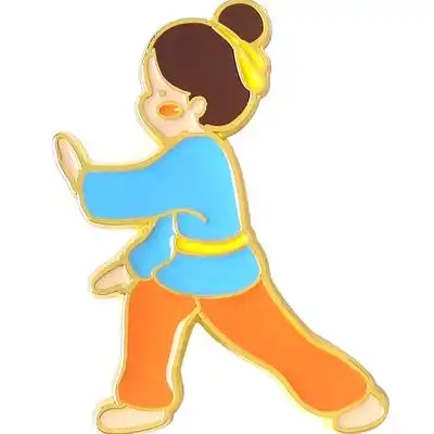 halder 中国风太极拳 练功女孩金属可爱胸针小饰品 包包装饰徽章