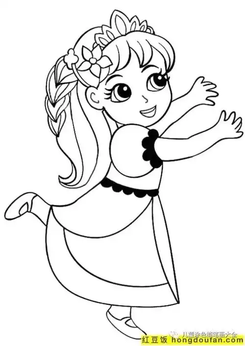 女孩画法可爱(109张超极简案的q版娃娃小女生小姐姐卡通涂色简笔画)