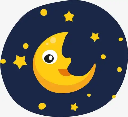 卡通月亮温馨图案