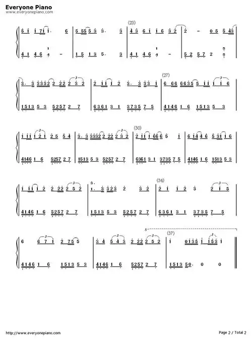 星座书上简单版-eop教学曲双手简谱预览2