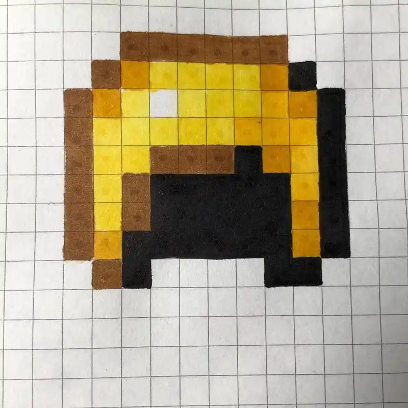 我的世界 #原创 #mc不灭 #教程 我的世界金头盔像素画 - 抖音