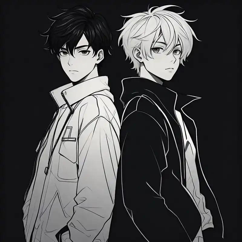 二人基友头像 👬 黑白帅气,超有型!