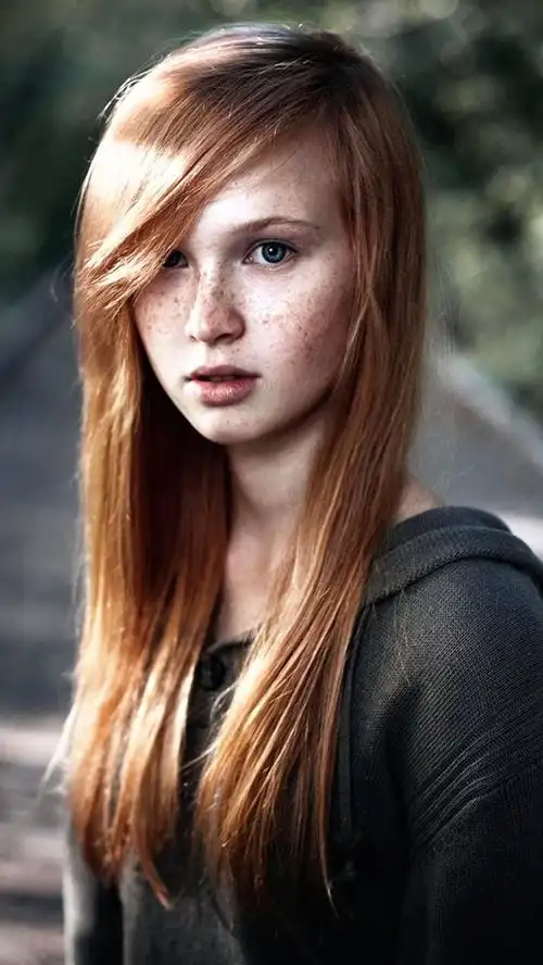 iphone 壁纸 年轻的女孩,雀斑