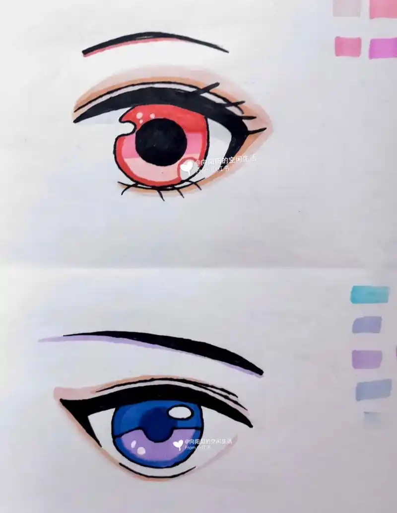 古风卡通动漫眼睛 男生女生 简笔画教程