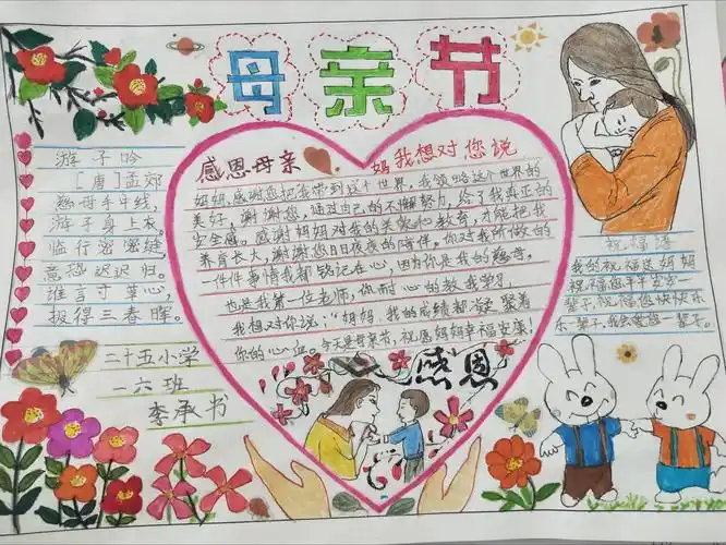 母爱如山——驻马店市第二十五小学开展温馨五月,感恩母亲系列活动