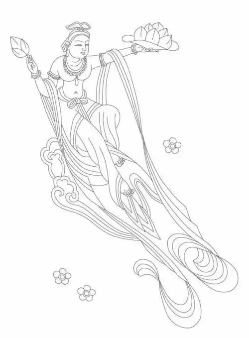 灵动飘逸隽永秀丽敦煌飞天范兴儒临摹作品精选