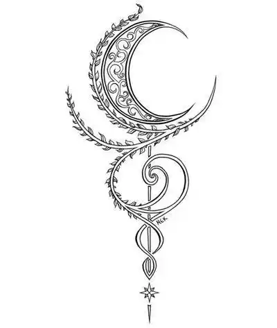 30张欧美月亮纹身手稿