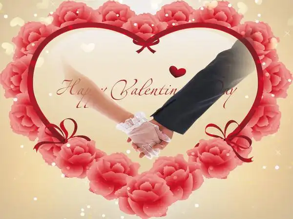 爱心牵手婚礼背景