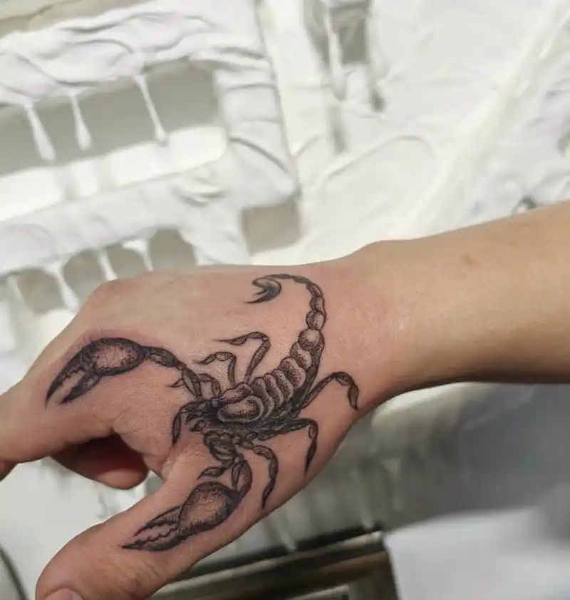 虎口蝎子纹身 沈阳男生小纹身 壹久tattoo #沈阳壹久纹身# #沈阳纹身