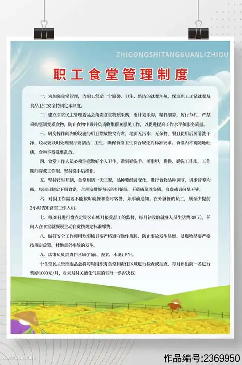 职工食堂管理制度海报
