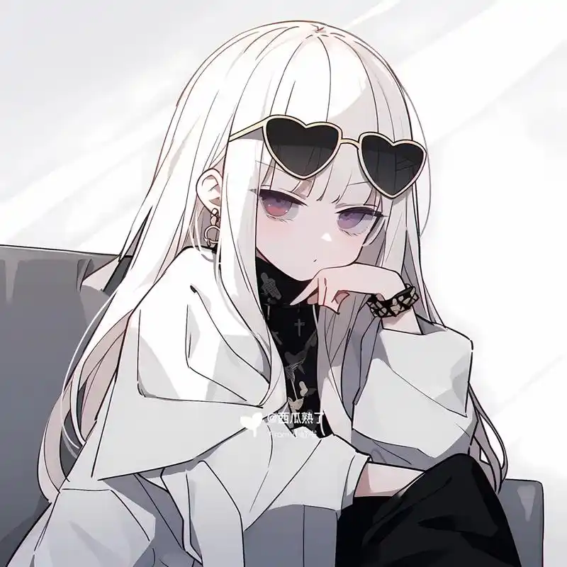 墨镜一戴,谁都不爱 #ai绘画# #女生头像# #头像# #动漫女头# #可爱