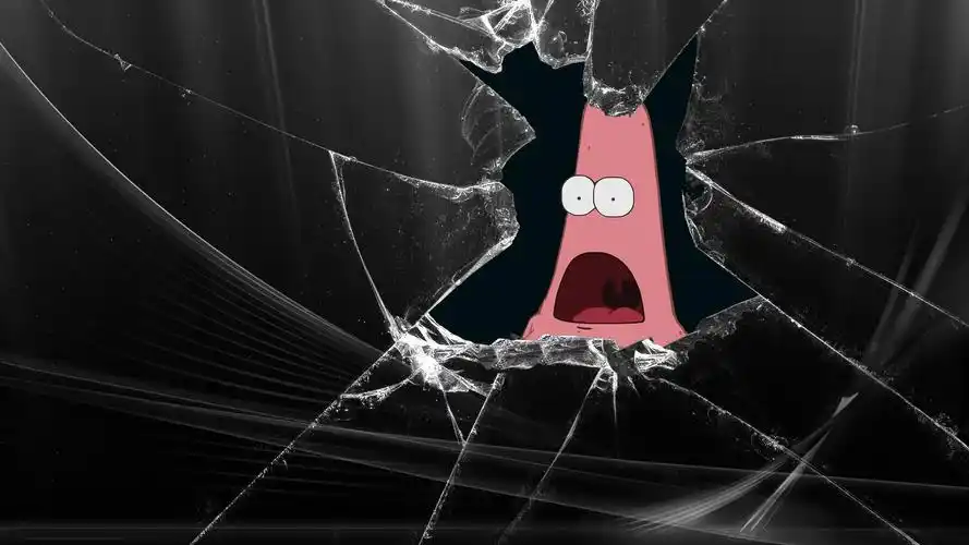 海绵宝宝派大星碎屏桌面壁纸_动漫壁纸_墨鱼部落格