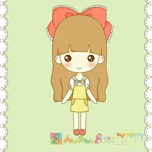 可爱小女孩简笔画步骤彩色