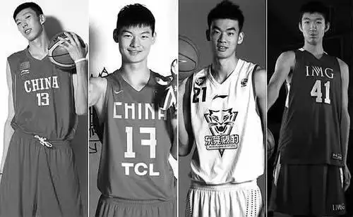 四位新星被看作姚明接班人(从左至右:周琦,王哲林,李慕豪,孟翔宇)