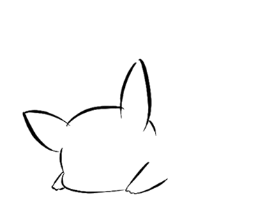 趴着的皮卡丘简笔画