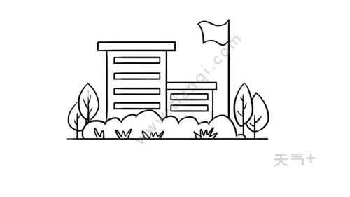 校园简笔画图片大全 校园的画法步骤