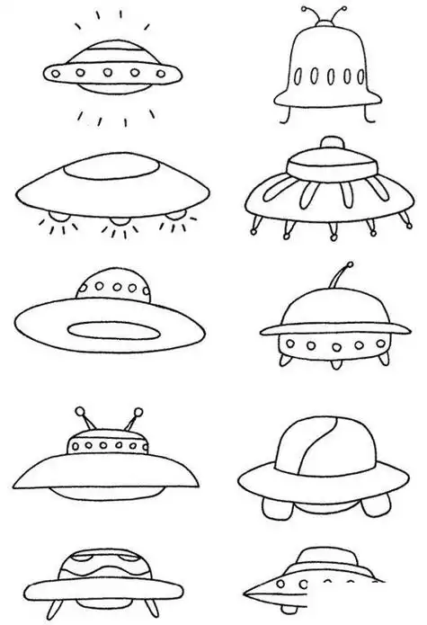 飞船飞碟飞机简笔画视频 简笔画图片大全-普车都